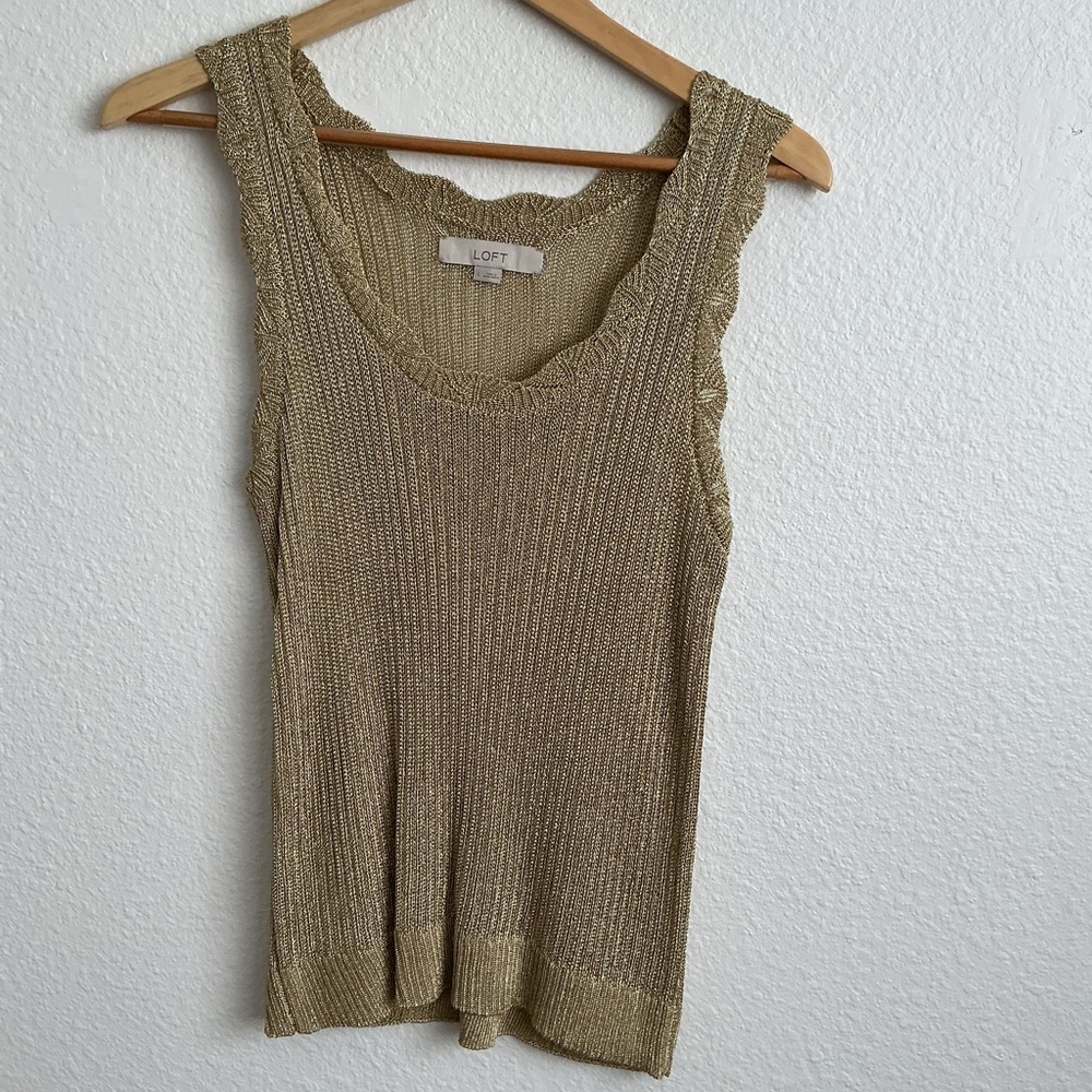 LOFT Metallic Gold Sleeveless Top